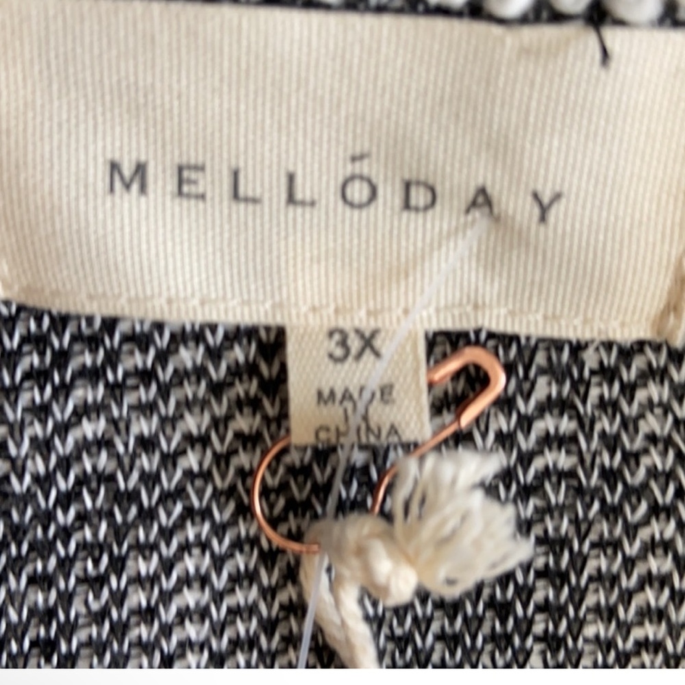 MELLODAY Oversized Plaid Topper White/Black Checker Jacket Blazer - Picture 9 of 10